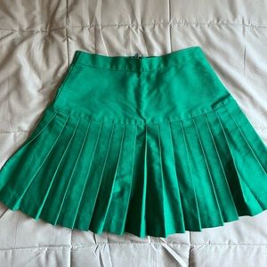 Green Pleated Skirt